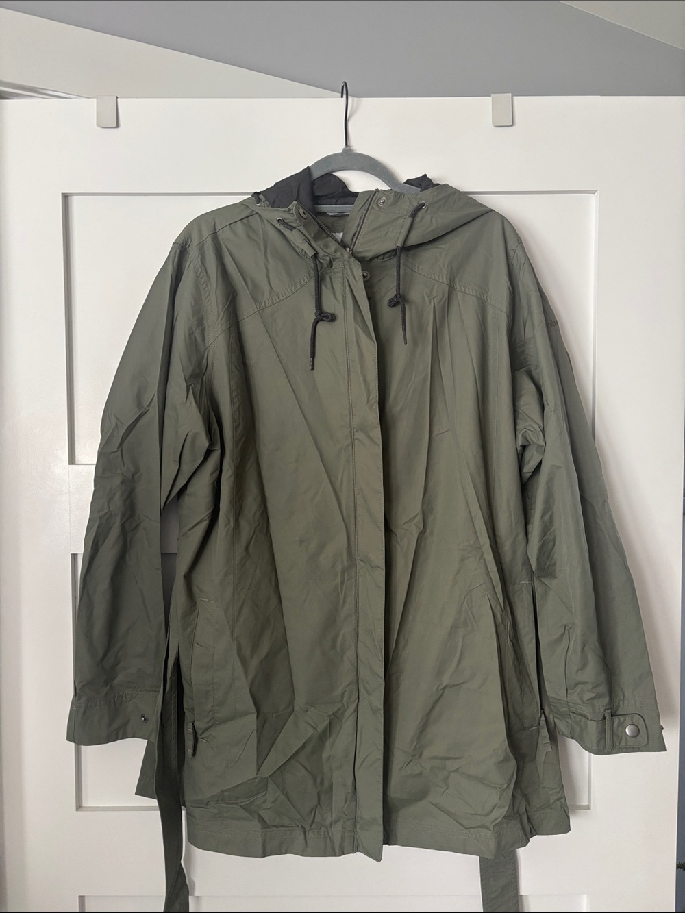 Columbia Olive Green Hooded Trench Coat